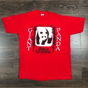 Busch Gardens Tampa Bay Florida Adults Vintage Giant Panda Roller Coaster Shirt
